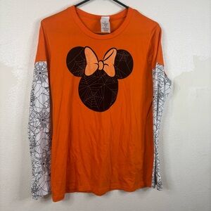 Minnie Mouse Halloween Long Sleeve Shirt Juniors Sz 19  XXL Cotton Disney